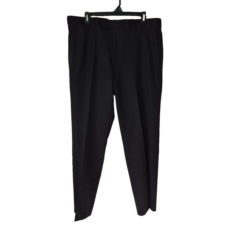 Claiborne Pants Mens‎ 36x30 True Black Flat Front Straight Leg  Dress NEW